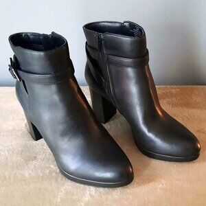 Stylish Black Booties with slight platform - Size 10